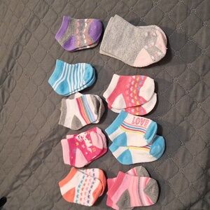 Baby Girl Socks,  9 pairs